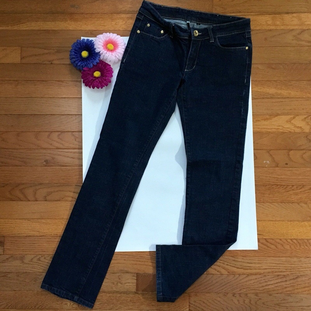 Red by Marc Ecko Juniors Jeans Size 7 Straight Cut Embroidered Pocket 32" Inseam